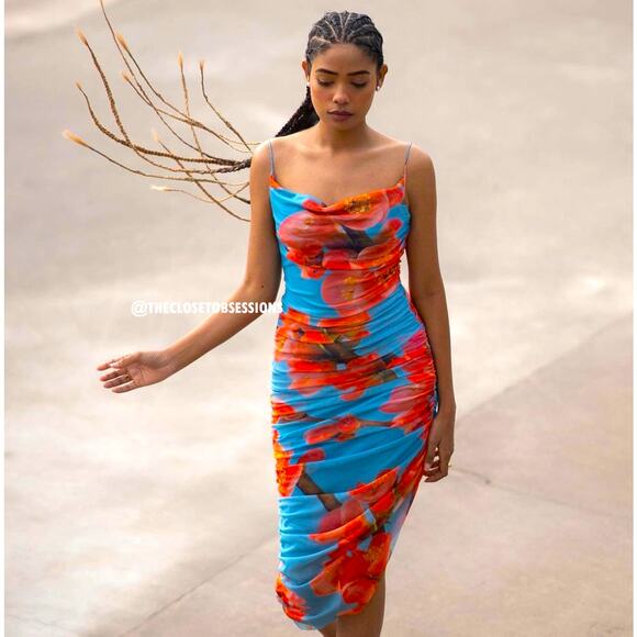 ZARA BLOGGER FAVE!!! Ruched Asymmetric Dress NWT - Picture 5 of 16